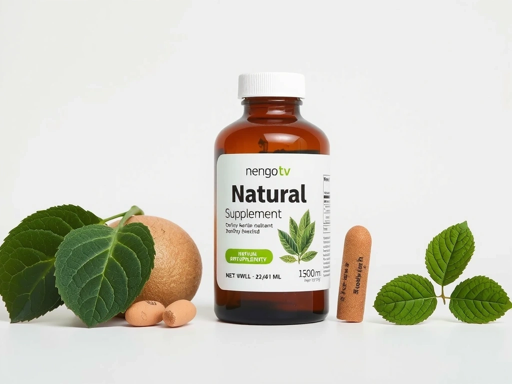 A beautifully packaged new herbal supplement bottle with a fresh, natural label design.