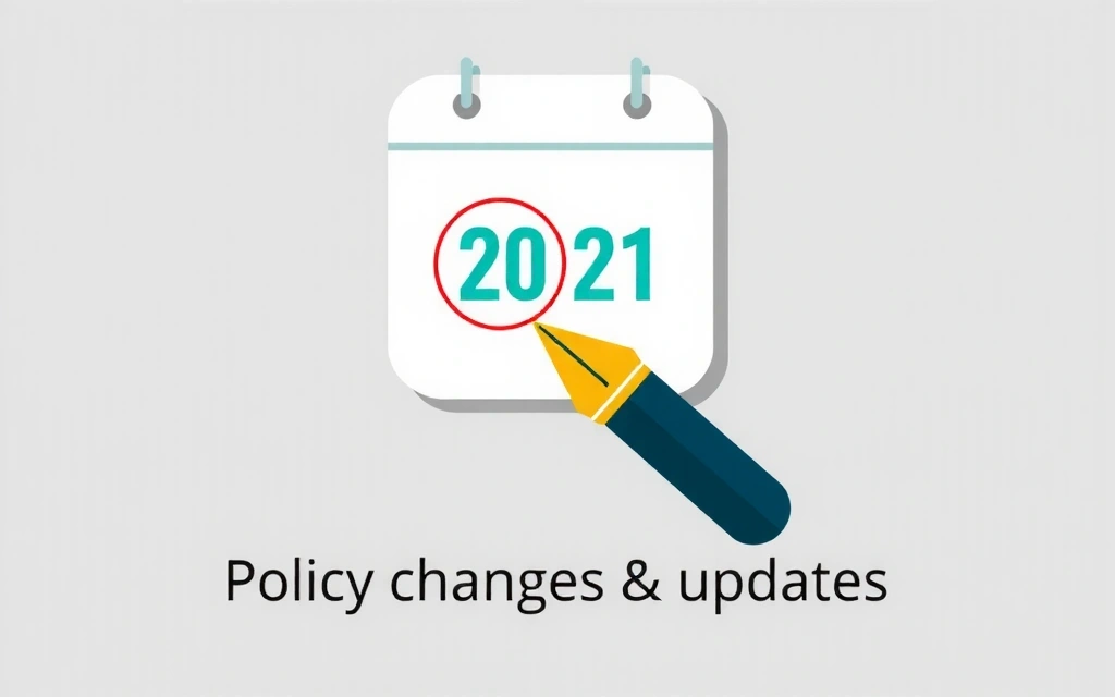 A calendar icon with a highlighted date and a pen, symbolizing policy updates