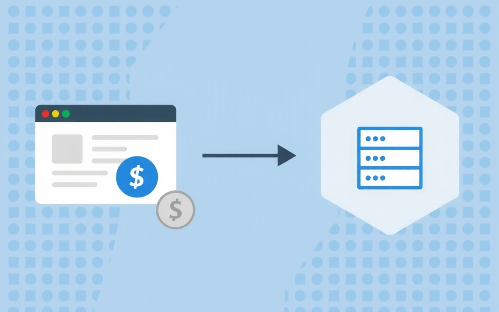 Illustration of data packets flowing between a web browser and a server, representing cookie exchange