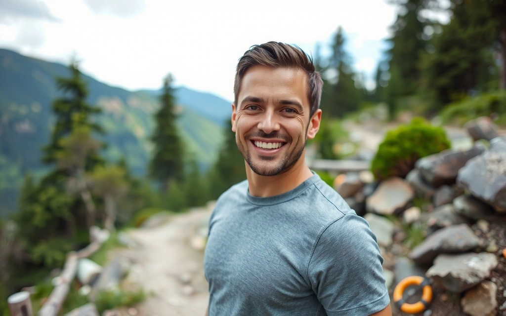 Vibrant, healthy man in a natural setting